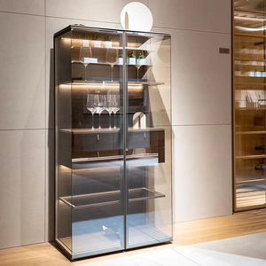 Light Luxury Glass Wine Cabinet Modern High End Aircraft Curio European Wing Aluminum <b>Storage</b> Sideboard Sts3010 Light Luxury - Product Image 1