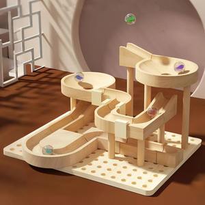 Ensemble <span class=keywords><strong>de</strong></span> blocs <span class=keywords><strong>de</strong></span> construction en bois pour circuit <span class=keywords><strong>de</strong></span> <span class=keywords><strong>billes</strong></span>, jouet éducatif pour enfants, jeu <span class=keywords><strong>de</strong></span> puzzle Montessori, ensemble <span class=keywords><strong>de</strong></span> jeu <span class=keywords><strong>de</strong></span> construction créative - Product Image 2