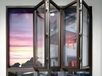 Ventana Plegable de Aluminio para Exterior, Ventanas Plegables Abatibles, Ventana Insonorizada de Doble Vidrio para Cocina