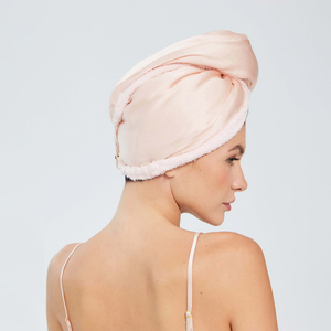 Asciugamano per Capelli in Seta di Gelso Reversibile Personalizzato, Turbante Asciugacapelli, Cuffia a Doppio Strato in Microfibra e Seta - Product Image 3