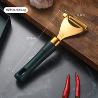 Multifunctionele 304 Roestvrijstalen Handmatige Metalen Schraper Gold Plating Pp Handvat Voor Fruitgroente & Meloen Peeling