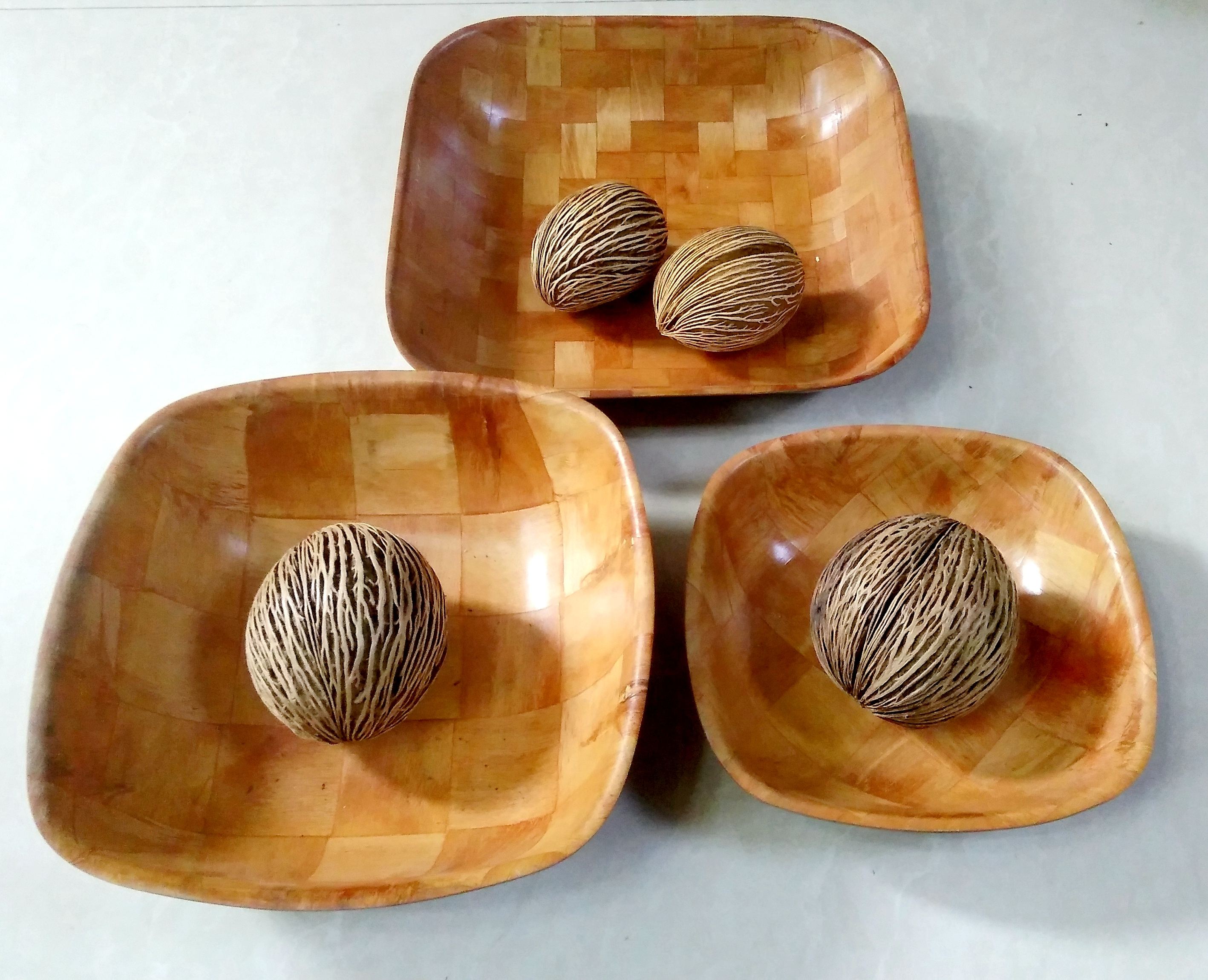 wooden square bowl