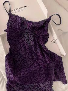 Viviblook Z310ST02 - Conjunto de Lencería Sexy con Estampado de Leopardo, Camisón Transparente de Malla Ajustada con Tirantes y Tanga para Mujer - Product Image 4