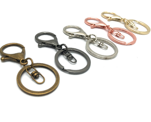 พวงกุญแจห่วงโซ่แบบแยกตะขอยึดรูปตัว D ทำจากโลหะสีทองดำขนาด30มม. - Product Image 1