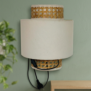 Lampe murale LED en rotin moderne, lumière blanc chaud pour salon, chambre à coucher, couloir, entrée, bureau, maison d'hôtes, chevet, simple - Product Image 4