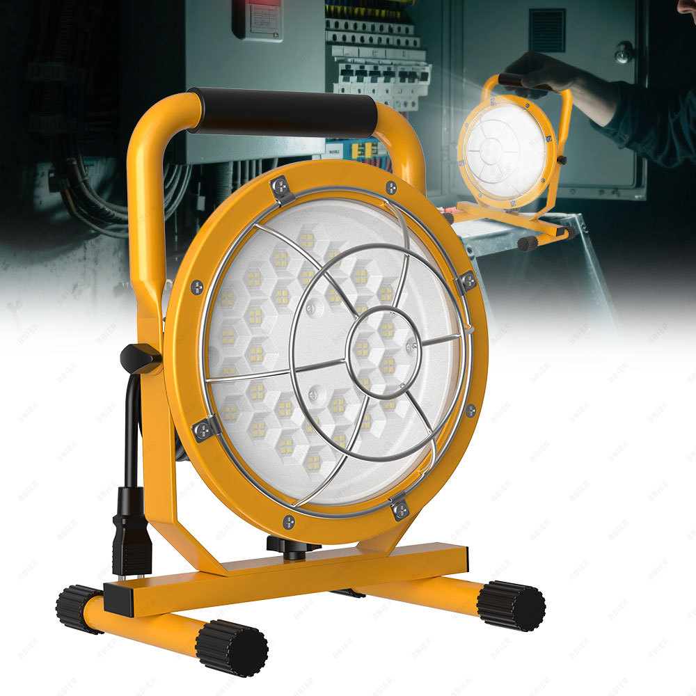 BBIER Solar Emergency Light Outdoor Portable LED Work Light 6500lm Rechargeable Handheld 50wLED Work Light