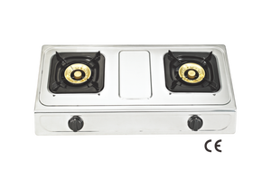 Cuisinière à gaz de table en acier inoxydable à 2 brûleurs pour ustensiles de cuisine - Product Image 2