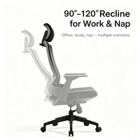 Chaise de bureau ergonomique et écologique avec appuie-tête réglable en hauteur et accoudoirs intégrés en PP, idéale pour les bureaux et les études