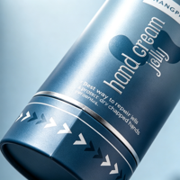 Boîte cylindrique en papier écologique, tube en papier rond personnalisé avec logo argenté estampé à chaud pour l'emballage de crème pour les mains cosmétique