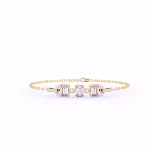 Bijoux fins Chaîne en or jaune VVS Moissanite Diamant de laboratoire cultivé Bracelet fantaisie pour femmes - Product Image 5