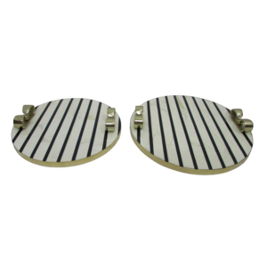 Vassoio Decorativo Ovale con Finitura in Marmo Bianco e Nero a Strisce per Tavolino da Caffè, Centrotavola, Comodino, Bagno e Vanità - Product Image 2