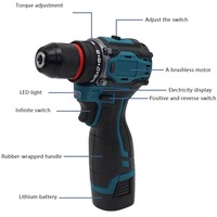 Perceuse-visseuse multifonction sans fil LARIX 16,8 V avec visseuse, perceuse électrique au lithium rechargeable pour la maison