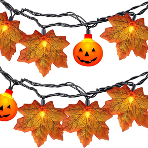 Mini Pumpkin LED String Lights Halloween Easter Independence Day Decorations Ghost Skull Indoor Festival Props - Product Image 2