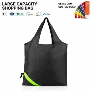 Bolsa de Compras Plegable de Gran Capacidad, Bolsa Reutilizable con Asa para el Hombro, Logotipo Personalizado para Compras y Viajes - Product Image 1