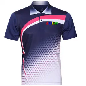 Polo de marque imprimé pour hommes, t-shirt 100% polyester spandex, avec impression par sublimation, sur mesure