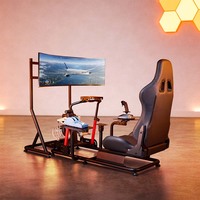 Cockpit de simulateur de vol réglable LRS17-BS03, cadre inclinable pour simulateur de vol, compatible avec Logitech Thrustmaster Boeing Airbus, configuration de jeu