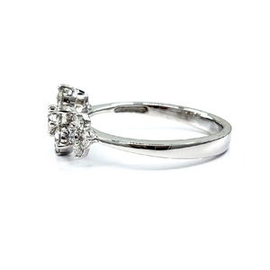 Bague Fleur en Or Blanc Massif 18 carats de Haute Qualité avec Diamants Véritables, Logo Personnalisé, pour Anniversaire Femme – Direct Usine - Product Image 2