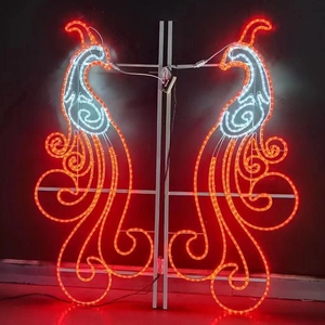 Décoration <span class=keywords><strong>de</strong></span> rue <span class=keywords><strong>de</strong></span> <span class=keywords><strong>Noël</strong></span> commerciale extérieure 2D 3D illuminée au sol à travers la rue motif LED lumières montées sur poteau - Product Image 5