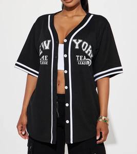 Custom <b>Women</b> Plus Size Short Breathable <b>Baseball</b> Jersey <b>T</b>-<b>Shirt</b> Sublimation Print Design Sport Uniform Fashion Casual <b>Shirt</b> - Product Image 1