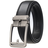 Ceinture pour homme sur mesure ODM, boucle automatique en alliage cousue main sans aiguille, en cuir de vachette à motif uni, fabriquée à Guangzhou, largeur de sangle 2-4 cm