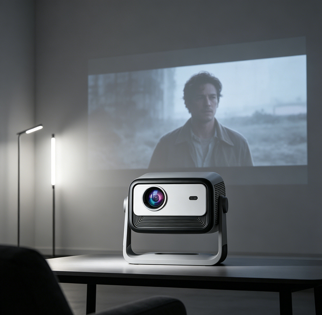 500 ANSI Lumens Full HD Projector Android 14 Wireless WiFi 6 Bluetooth Auto Focus Screen Alignment Home Cinema Device