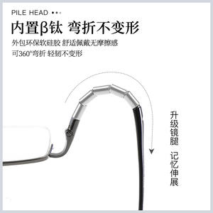 Lunettes de vue de luxe pour hommes, demi-cerclées en titane, monture rectangulaire, verres en résine légers, vente en gros Danyang S9085 - Product Image 3