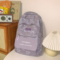 Sac à dos scolaire coréen mignon et polyvalent avec fermeture éclair, modèle unique pour dropshipping 1790