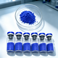 Poudre lyophilisée bleue de haute pureté à 99 %, poudre de peptide de cuivre GHK-CU, tripeptide de cuivre-1, matière première de qualité cosmétique, usine