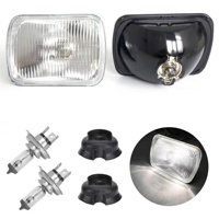 Promotion : Phare avant semi-fermé 7 pouces H4, feux de croisement et de route, 55W, ampoules en verre, noir, 5000K, ajustement universel pour voitures classiques