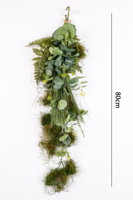Guirnalda de follaje artificial de eucalipto, helecho y musgo para puerta principal, decoración de pared y ventana de casa de campo, primavera-verano