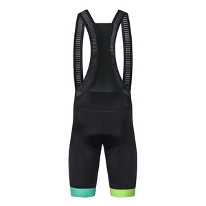 กางเกงปั่นจักรยานแบบมีสายรัดเอวสีดำสำหรับทุกเพศ ปรับแต่งได้ พร้อมขอบกางเกงสีตัดกัน ระบายอากาศได้ดี บุฟองน้ำอย่างดี เหมาะสำหรับปั่นจักรยานบนถนนและภูเขา - Product Image 1