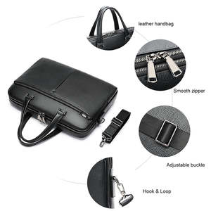 Maletín para portátil de cuero genuino de 17 pulgadas, bolsa de mensajero portátil de gran capacidad, bolsa suave para uso comercial de hombres - Product Image 6