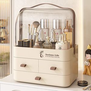 Serious Life Cosmetic <b>Storage</b> Box With <b>Drawers</b> Desktop Organizer Cream Color Makeup <b>Storage</b> Cabinet - Product Image 1