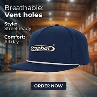 Casquette trucker Richardson 256 à 5 panneaux non structurée en polyester à séchage rapide, casquettes à visière plate brodées vierges, casquettes snapback style « Dad Hat » avec corde
