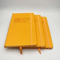 Carnet de notes en cuir PU orange A5 de haute qualité avec bande élastique pour cadeau promotionnel d'entreprise