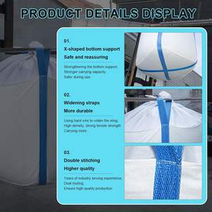 Huamaohengchun - Bolsas de Polipropileno Tejido de Alta Resistencia, 1.5 Toneladas, 35x35x43 Pulgadas, Fondo Plano, Carga Superior, Factor de Seguridad 5:1, Doble - Product Image 4