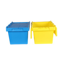 Boîte de rangement en plastique de taille personnalisée, emboîtable, couvercle à charnière, bac de déménagement facile à nettoyer pour la maison, le bureau, contenant en plastique riche
