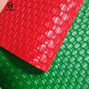 Patrón de tejido de cuero sintético de imitación de PU Patrón de corteza en relieve de onda arrugada antimoho decorativo para zapatos de mochila - Product Image 3