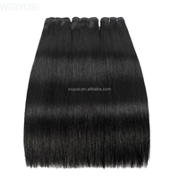 Paquete de Cabello Humano Virgen Crudo Sin Procesar, Cabello Virgen Camboyano con Cutícula Alineada 15A, Sin Enredos, Sin Caída, Doble Trama