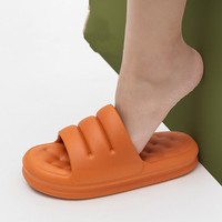 Zapatillas de plataforma gruesa sofá suave EVA color puro hombres y mujeres baño interior moda verano tobogán