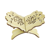 Étagère à Coran en bois sculpté à la main de style antique avec calligraphie arabe pour la décoration islamique et l'exposition de la Bible