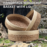 Couvercle de panier de rangement multifonction tissé en jonc de mer écologique fait à la main pour salle à manger petite doublure de panier cadeau de fleur de bureau pour