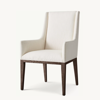 Chaises modernes en bois, fauteuils de salle à manger en tissu à dossier haut