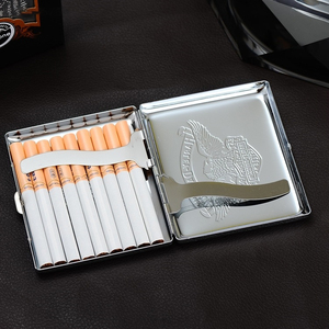 Étui à cigarettes gaufré et gravé anti-pression pour <span class=keywords><strong>homme</strong></span>, portable, en acier inoxydable, pour 20 cigarettes - Product Image 4