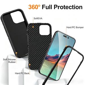 Coque de protection intégrale antichute 3-en-1 PC+TPU+PC pour <span class=keywords><strong>iPhone</strong></span> 17 16 15 14 13 12 <span class=keywords><strong>11</strong></span> Pro Max X - Product Image 3