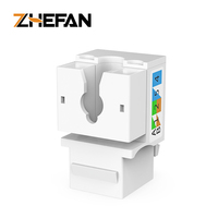 ZHEFAN Rj45 Cat6 poinçonner réseau Cat6 Keystone Jack 90 degrés Amp Utp prise modulaire non blindée Oem usine connecteur femelle