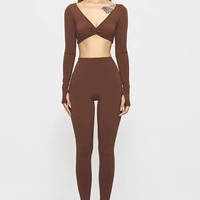 Ensemble de tenue de yoga pour femmes, débardeur de sport à bretelles croisées et pantalon long en tissu respirant, ensemble trois pièces