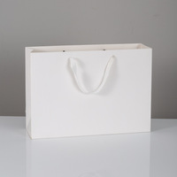 Sac en papier couché style simple avec corde pour vêtements, cadeaux, emballage de produits de luxe avec logo de marque imprimé sur mesure et carton satiné MC
