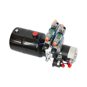 Unité de puissance <span class=keywords><strong>hydraulique</strong></span> verticale 4L 16 Mpa 0.75CC/R 0.8KW 12V avec poignée et courroie horizontale cylindrique 1 canal - Product Image 1