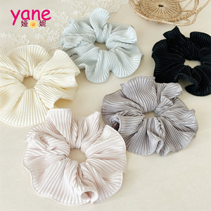 Scrunchie Rambut Satin Lipit Manis Gaya Korea, Ikat Rambut Besar untuk Anak Perempuan, Aksesoris Rambut 2026 - Product Image 1